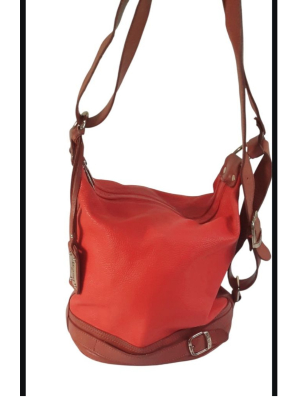 Valentina Coral Convertible
Bucket Bag Leather RARE Vintage